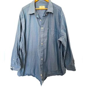 Oak Hill Blue Casual Button Down Shirt Big And Talln Size 20 35/36